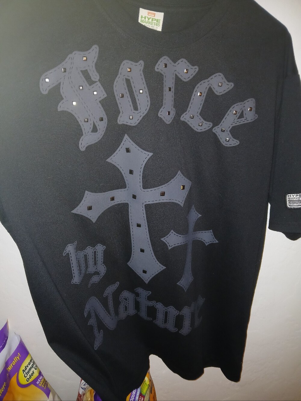 Black Graphic Cross Tee -
